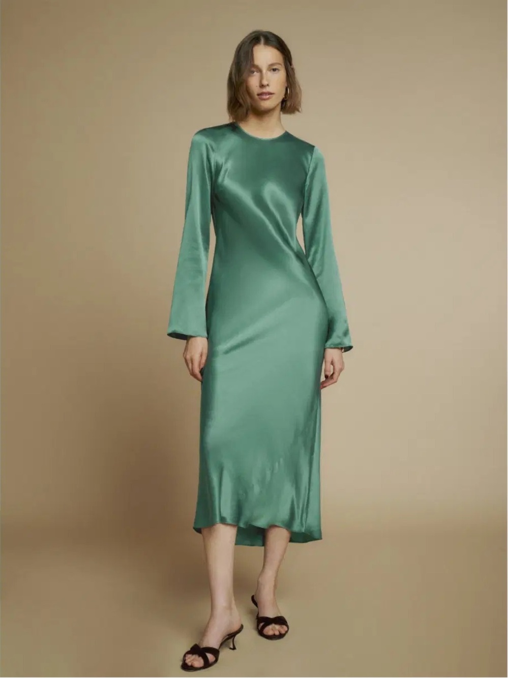 Reformation Davina Silk Dress | Emerald Green | 100% Silk | Size Medium